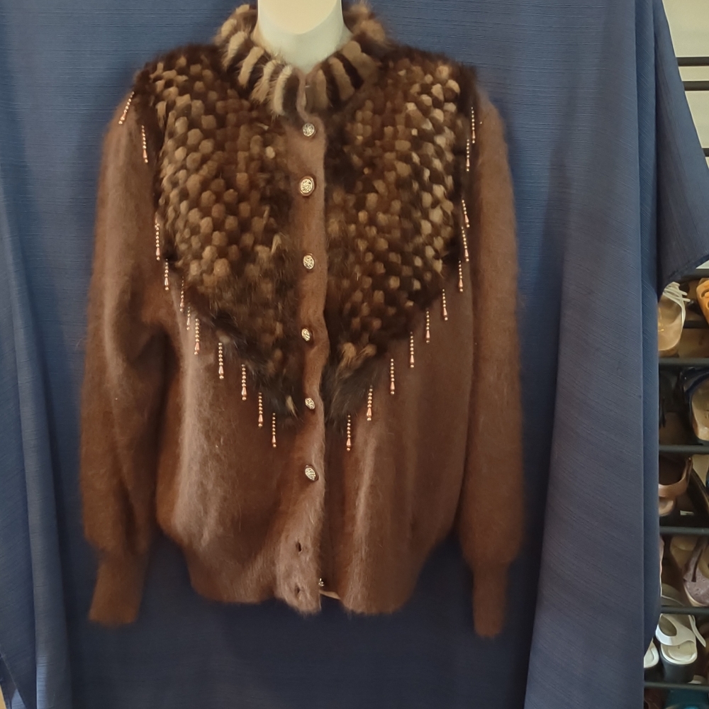VINTAGE Fontana SIZE XL  BROWN angora
